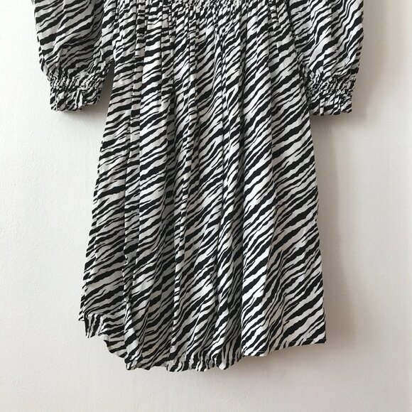 Faithfull The Brand Alina Zebra Print Smocked Dress - Picture 5 of 7